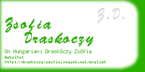 zsofia draskoczy business card
