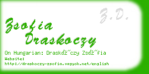 zsofia draskoczy business card